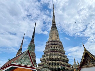 Fototapeta premium Wat Pho or Pho temple, an ancient temple, Buddha, Wat Phra Chetuphon Wimon Mangkhalaram, Buddhism, religion, architecture, exterior, Bangkok, Thailand, Thailand Destination