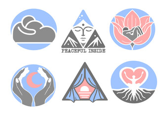 set of logos on the topic of mental health