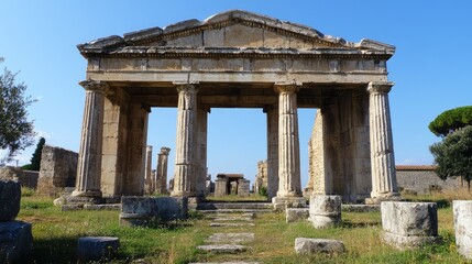 Fototapeta premium Ancient Greek Ruins: The Majestic Temple of Poseidon