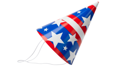 Patriotic party hat usa american flag stars stripes red white blue celebration birthday event 95