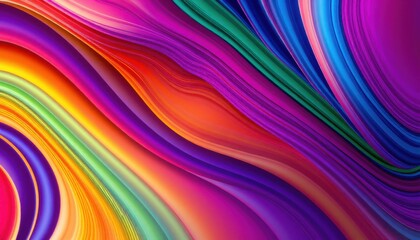 create a 3d digital illustration featuring an abstract background with multicolored lines, place a subject on the right side of the image