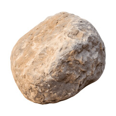 Obraz premium A weathered boulder, isolated on transparent background, shows rough texture