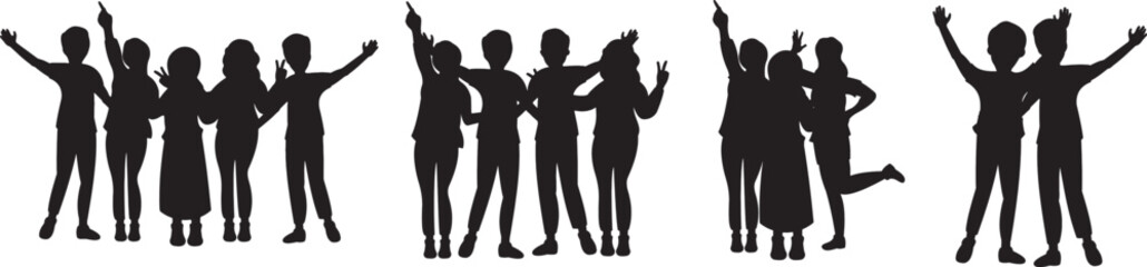 Printable vector illustration of group of friends vector illustration