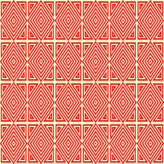 Seamless pattern. Rhombuses, triangles ornament. Geometrical backdrop. Abstract background. Ethnic motif. Geometric figures wallpaper. Digital paper. Ethnical textile print. Web design. Vector artwork