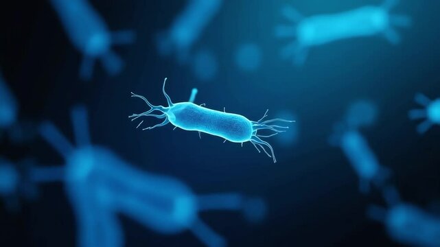 Microscopic view depicts infectious cells pathogens or viruses floating in a fluid environment perfect for educational scientific and medical purposes.