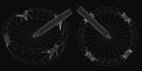 Two images of a Ashtray cigarette. Vector Illustration