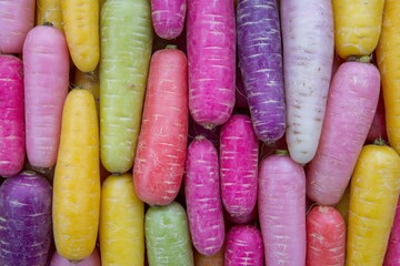 Germany's organic and sustainable agriculture sector presents a kaleidoscope of healthy and colorful vegetables at the market, featuring carrots