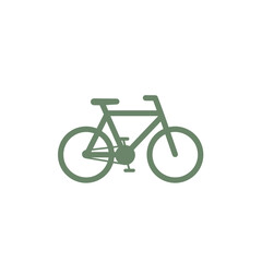 Fototapeta premium Olive-green bicycle graphic, handlebars, frame, seat, pedals, sprockets, and two circular tires