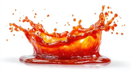 Orange liquid splash isolated on white background