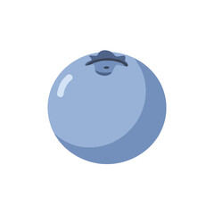 Simple blueberry illustration on a white background, stylized and isolated