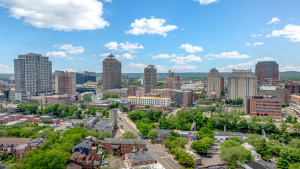 New Haven, Connecticut aerial image. High resolution image of downtown New Haven from a mile away...