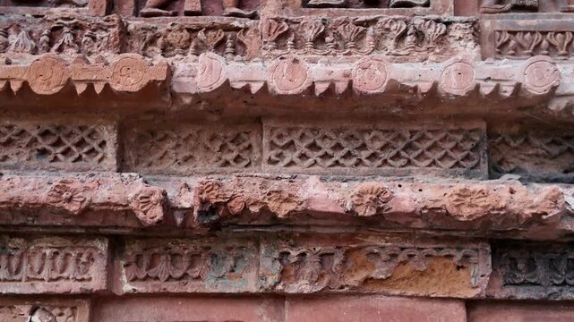 Relief from Pancha Ratna Govinda hindu temple, Puthia, Bangladesh