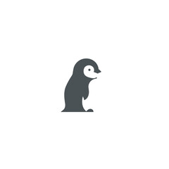 Obraz premium Stylized gray penguin with a white eye patch stands against a white background