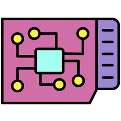 card chip cyberpunk icon
