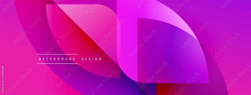 Poster Abstract pink purple gradient shapes overlap. Modern design elements create dynamic visual flow. Text reads background design.