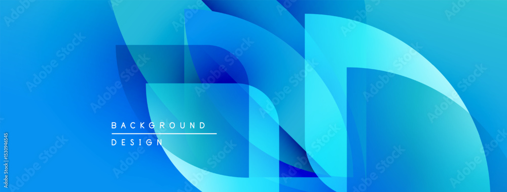 Poster Abstract blue shapes overlap, creating dynamic gradient effect. Modern design suitable for backgrounds, presentations. Smooth transitions visible.