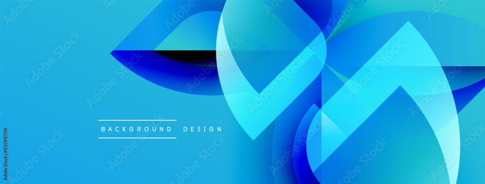 Aufkleber abstract blue design features flowing shapes, gradients. modern aesthetic, dynamic composition, suit