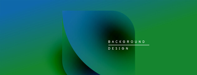 Abstract fluid shapes blend blues, greens. Gradient effect creates modern background design. Minimalist aesthetic, clean lines present.