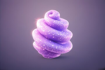 Mini swirl cone spiral in lavender with candy shine and star freckles — like a playful galaxy twist.