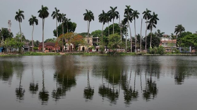 Reflection in the pond of Puthia complex, Rajshahi Division, Puthia, Bangladesh