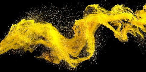 A yellow dust cloud suspended in the air, perfect for depiction in scenes related to environmental degradation or catastrophic events