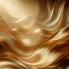Abstract Golden Wavy and Fluid Texture