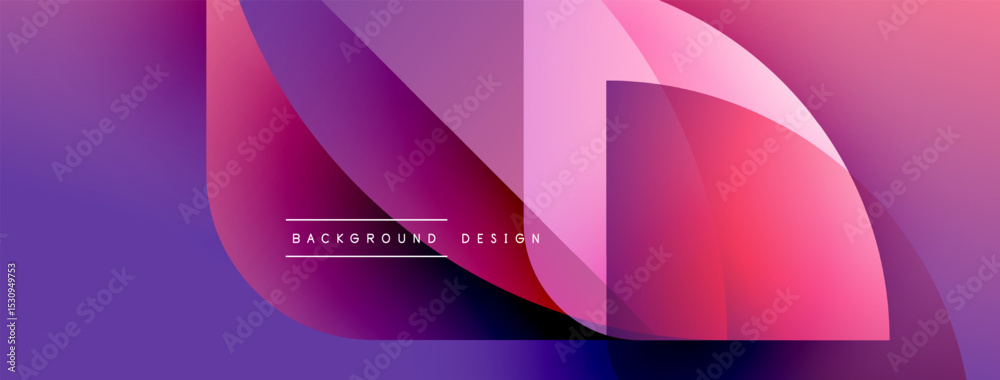 Aufkleber Abstract gradient shapes overlap, creating dynamic visual effect. Purple, pink hues dominate design. Text reads background design.