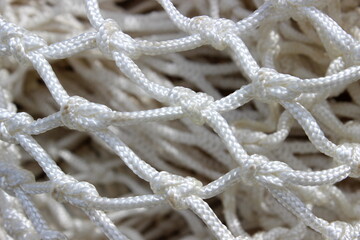 weißes Fischernetz, Knoten, Hintergrund, 