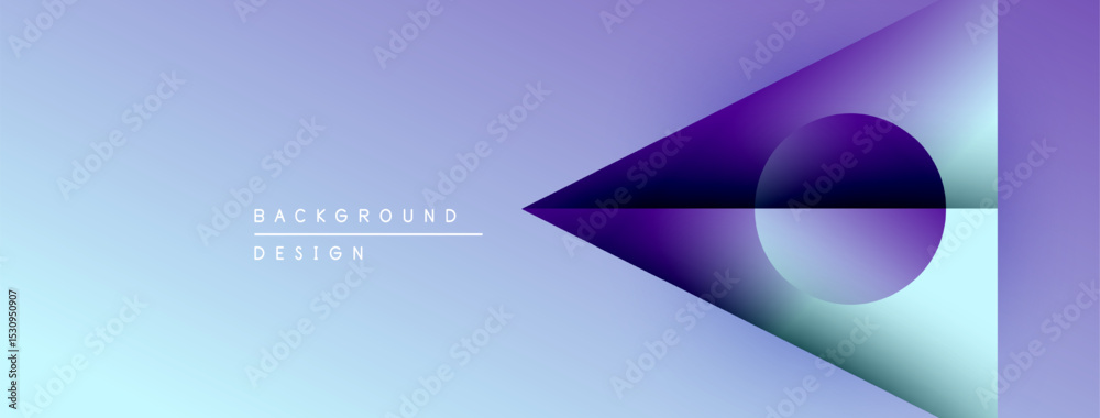 Poster abstract gradient background. purple, blue hues blend smoothly. geometric shapes create modern visua