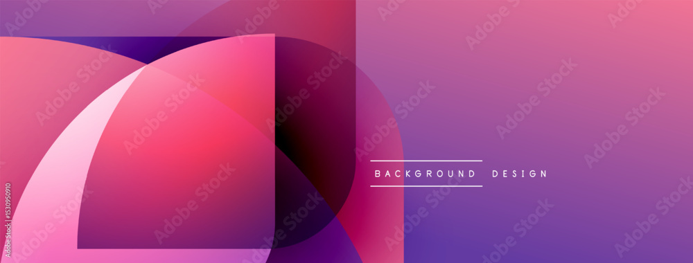 Aufkleber Abstract gradients overlap, creating dynamic visual effect. Pink, purple hues dominate composition. Minimal text present.