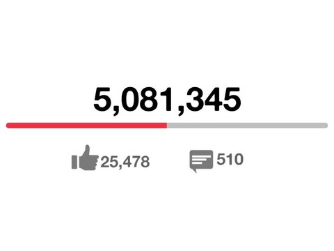 Viral Video View Count with Like and Comment Icons, Social Media Popularity and Engagement Metrics Concept UI