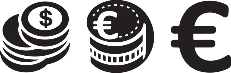 Simple Currency Icons – Finance, Cash, Coin, and Payment Symbols