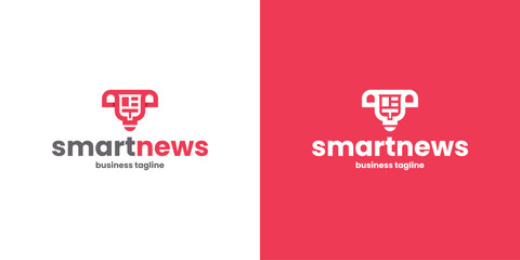 smart paper news logo vector