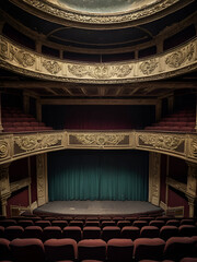 Eerie Beauty of Abandoned Theater: Torn Curtains and Faded Splendor