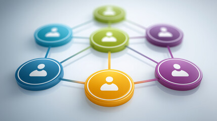 Company Hierarchy Diagram with People Icons for Teamwork