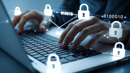 Cybersecurity data protection online privacy laptop