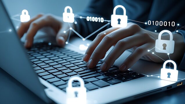Cybersecurity data protection online privacy laptop