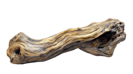 Weathered wood log with holes