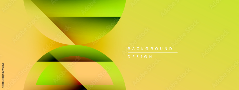 Aufkleber Abstract yellow design features overlapping gradients. Modern shapes create dynamic visual effect. Minimalist style, clean composition.