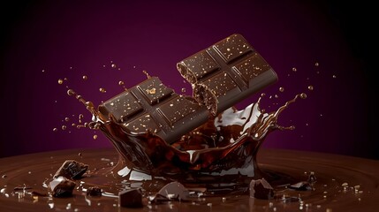 Dark Chocolate Wafer Bar Broken in Half