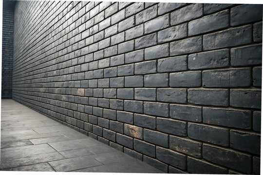 Dark Grey Brick Wall Corner, Exterior, Building Facade