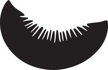 Abstract Black and White Kiwi Slice Illustration