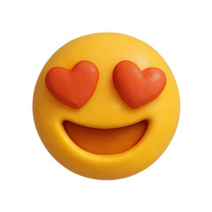 Heart eyes emoji in clay style