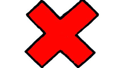 Obraz premium Red cross sign illustration on white background 