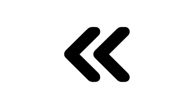 Minimalist black left arrow icon on white background  