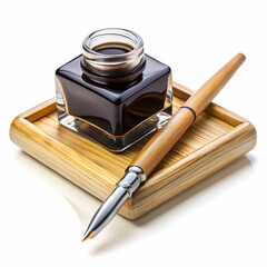 traditional arabic calligraphy ink set with glass bottle wooden pen bamboo nib