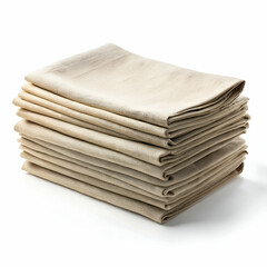 stack of folded reusable cotton napkins in neutral colors with soft matte finish