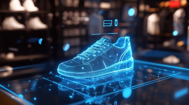 Futuristic Shoe Display - Powered by Adobe