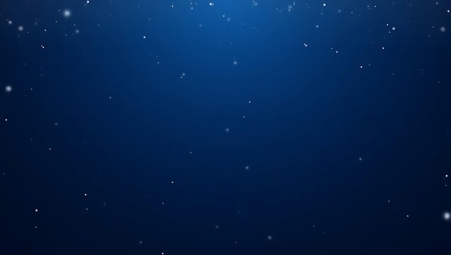 Abstract dark blue background with falling snow