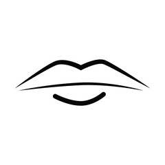 Mouth Icon Flat and Line Style